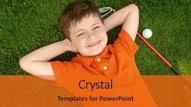  Presentation with golf course - PPT layouts enhanced with driver lying on golf background and a gold colored foreground