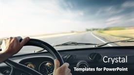  Presentation with driver - PPT layouts having mobile shopping - checking background and a gray colored foreground