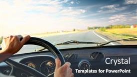  Presentation with driver - Slides consisting of young fallow deer running in winter forest background and a sky blue colored foreground