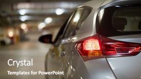  Presentation with car parking - Amazing slide set having driver side of silvery car backdrop and a violet colored foreground