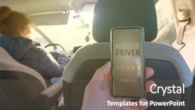  Presentation with taxi - Cool new presentation theme with driver taxi or modern peer backdrop and a tawny brown colored foreground