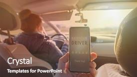  Presentation with peer - Colorful slides enhanced with driver taxi or modern peer backdrop and a tawny brown colored foreground