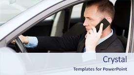  Presentation with intelligent car intelligent vehicle and - PPT theme featuring distracted drivers - transportation and vehicle concept background and a sky blue colored foreground