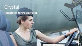  Presentation with drowsy driving - Beautiful slide set featuring drivers fighting - young attractive female soldier driving backdrop and a light blue colored foreground