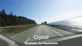  Presentation with route - Presentation theme having drivers perspective vantage point background and a gray colored foreground