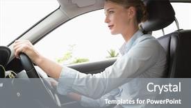  Presentation with car seat - Audience pleasing PPT layouts consisting of drivers seat in her car backdrop and a gray colored foreground