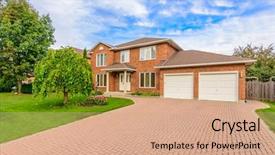  Presentation with luxury house - Colorful theme enhanced with driveway - luxury house in vancouver canada backdrop and a coral colored foreground