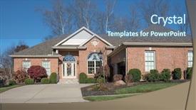  Presentation with brick - Presentation consisting of driveway to luxurious brick house background and a ocean colored foreground