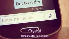  Presentation with text message - Beautiful presentation theme featuring distracted driving - cell phone message don't text backdrop and a wine colored foreground