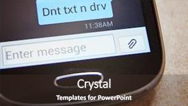  Presentation with text message - Cool new PPT theme with distracted driving - cell phone message don't text backdrop and a tawny brown colored foreground