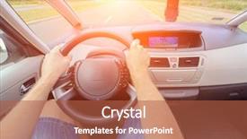  Presentation with person driving - PPT layouts consisting of driving a car - first person background and a red colored foreground
