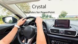  Presentation with driving road - Beautiful slides featuring driving a car backdrop and a soft green colored foreground