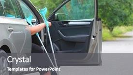  Presentation with disabled people - Amazing presentation theme having amublance driver - disabled woman upgoing backdrop and a  colored foreground