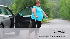  Presentation with disabled people - Amazing slide deck having amublance driver - disabled woman upgoing backdrop and a  colored foreground