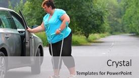  Presentation with disabled people - Beautiful PPT layouts featuring amublance driver - disabled woman upgoing backdrop and a  colored foreground