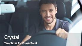  Presentation with ship wheel anchor - PPT theme with person driving car - young man behind the wheel background and a tawny brown colored foreground