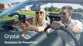  Presentation with gps - Slides consisting of driving car and using gps background and a ocean colored foreground