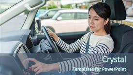  Presentation with gps - Audience pleasing slide set consisting of driving car and using gps backdrop and a ocean colored foreground