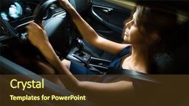  Presentation with modern color - Slide deck enhanced with driving a car at night background and a tawny brown colored foreground