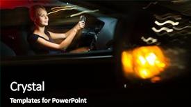  Presentation with modern color - Cool new slide deck with driving a car at night backdrop and a black colored foreground