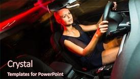  Presentation with modern color - Presentation design enhanced with driving a car at night background and a wine colored foreground