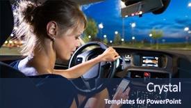  Presentation with city night - Presentation consisting of driving a car at night background and a navy blue colored foreground