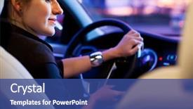  Presentation with modern color - Beautiful presentation featuring driving a car at night backdrop and a ocean colored foreground