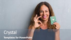  Presentation with driving over a cliff - Cool new PPT theme with driving excellence - middle age hispanic woman standing backdrop and a gray colored foreground