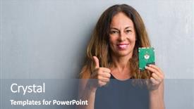  Presentation with driving over a cliff - Amazing PPT layouts having driving excellence - middle age hispanic woman standing backdrop and a gray colored foreground