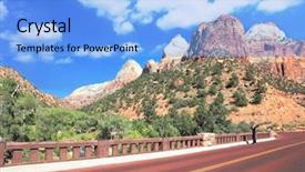  Presentation with black road - PPT layouts having driving excellence - zion national park usa excellent background and a light blue colored foreground