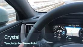  Presentation with pov - PPT theme consisting of driving fast car on hi background and a tawny brown colored foreground