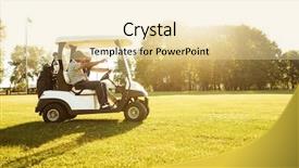  Presentation with golf driving range - Presentation consisting of driving in a golf car background and a lemonade colored foreground