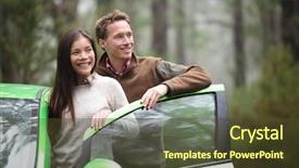 Presentation with forest road green - Slide set having driving in car - driver couple background and a tawny brown colored foreground