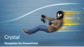  Presentation with sleepy yawning man driving car - Cool new presentation with driving in imaginary fast car backdrop and a ocean colored foreground