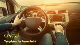  Presentation with car business - Slides having driving in the car background and a wine colored foreground