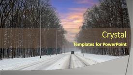  Presentation with driving road - PPT theme with driving-in-the-snow and a  colored foreground