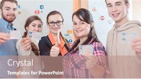  Presentation with driving simulator - Presentation theme enhanced with driving-instructor-and-proud-students background and a coral colored foreground