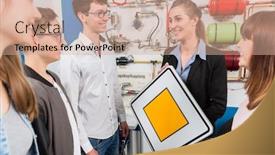  Presentation with theory - Beautiful PPT theme featuring driving instructor explains theory of driving to leaners backdrop and a coral colored foreground