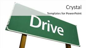  Presentation with momentum - Theme consisting of driving momentum - drive road sign isolated background and a white colored foreground