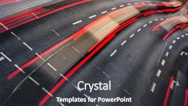  Presentation with traffic road - Slide deck with tuscany - civitas - town civita di background and a gray colored foreground.