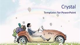  Presentation with old car - Presentation consisting of driving old styled drawn car background and a  colored foreground