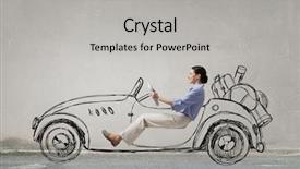  Presentation with old car - Cool new presentation with driving old styled drawn car backdrop and a  colored foreground