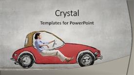  Presentation with old car - Cool new PPT theme with driving old styled drawn car backdrop and a  colored foreground
