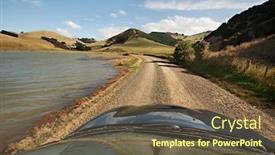  Presentation with driving road - PPT layouts having driving-on-a-dirt-road background and a  colored foreground