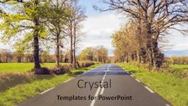  Presentation with driving road - PPT theme featuring driving-on-a-rural-french background and a  colored foreground