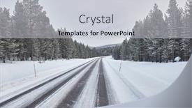  Presentation with winter driving - Presentation theme consisting of driving-on-snowy-winter-roads background and a  colored foreground