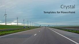  Presentation with driving - Presentation consisting of driving-on-the-highway-near background and a light blue colored foreground