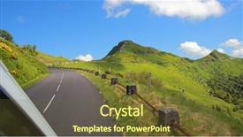  Presentation with summit - Audience pleasing presentation design consisting of driving on the road backdrop and a tawny brown colored foreground