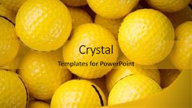  Presentation with golf driving range - Presentation theme enhanced with driving range golf balls background and a gold colored foreground