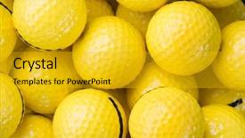  Presentation with golf driving range - Slide set enhanced with driving range golf balls background and a gold colored foreground